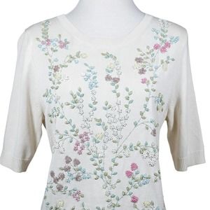 Talbots SZ M beaded top